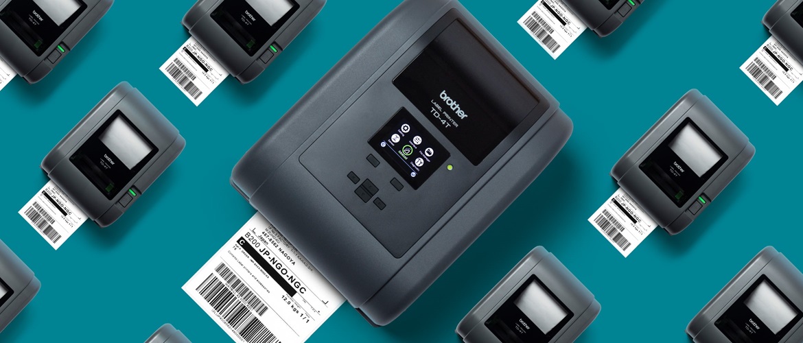 Draufsicht auf brother td-4t thermotransfer-desktop-etikettendrucker