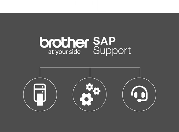 Logo Brother SAP Support mit drei Icons
