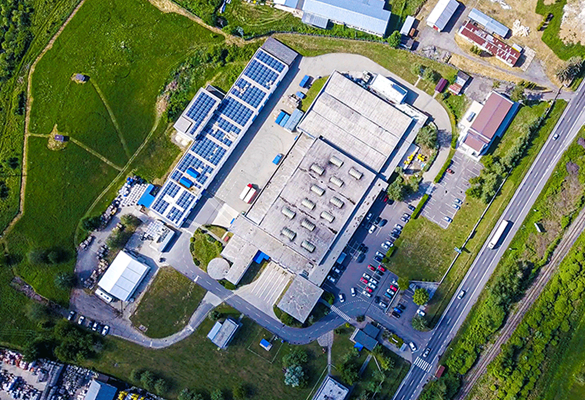 Sicht auf eine Brother-Recyclingfabrik
