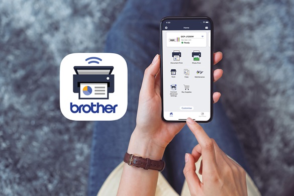 Bild des Brother Mobile Connect-Bildschirms und -Logos