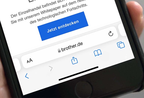 Das Display von einem Apple iPhone, um auf einem AirPrint Drucker drucken zu können