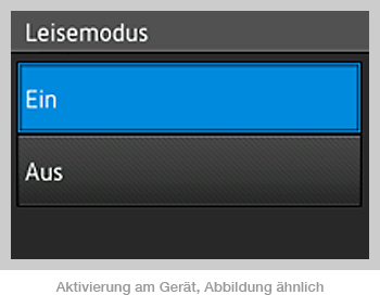 Geräteplay, Einstellung Leiseremodus