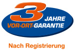 3 Jahre Vor-Ort-Garantie, nach Registrierung